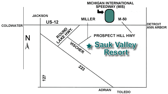Sauk Valley is approximately one mile from the Michigan International Speedway.