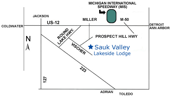 Sauk Valley is approximately one mile from the Michigan International Speedway.